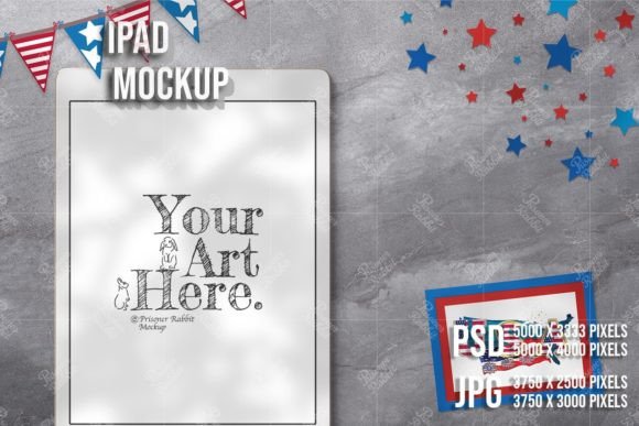4th of July Mockup iPad Template PSD JPG Review