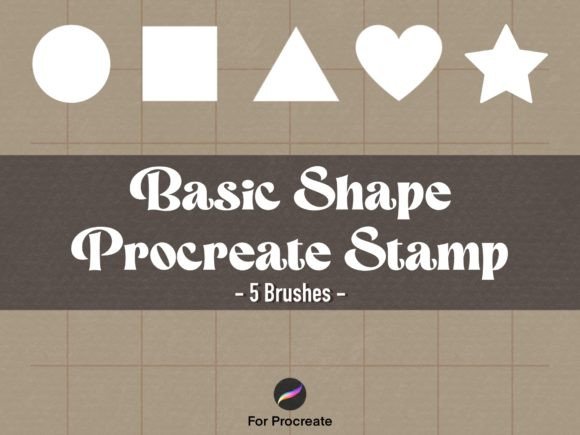 5 Basic Shapes Procreate Brush Stamp for Brand Brushes