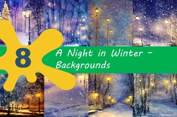 A Night in Winter: Elegant Backgrounds for Seasonal Branding