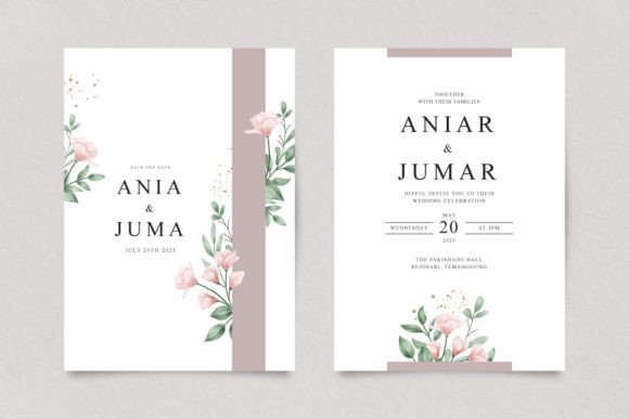 Beautiful Wedding Invitation with Floral Print Templates Review