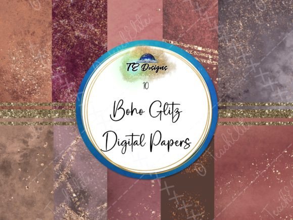 Boho Glitz Digital Papers: Stylish Backgrounds for Creative Content Publishing