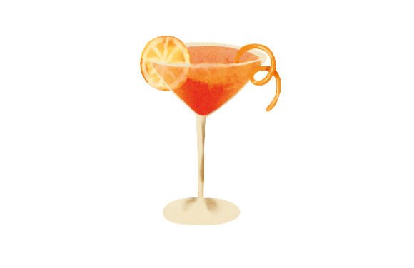 Cosmopolitan Cocktail Watercolor for Happy Hour Branding