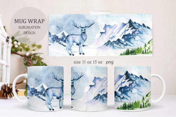 Cute Reindeer Winter Mugs PNG: A Festive Craft Design for Seasonal Branding