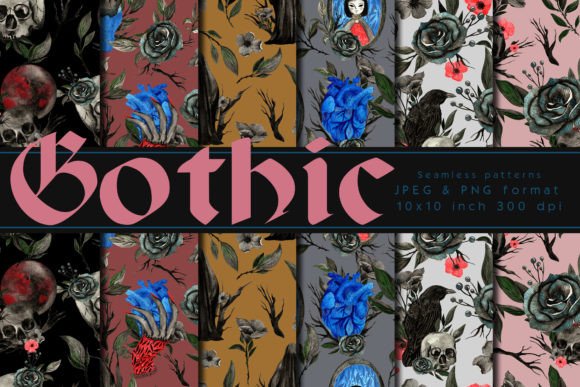 Gothic Seamless Patterns Vintage Paper Bring Editorial Depth to Visual Content