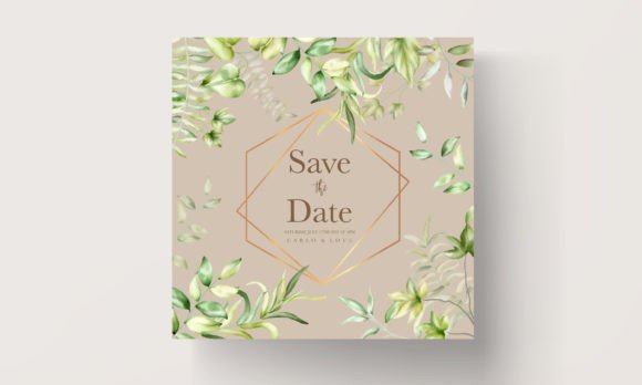 Greenery Watercolor Leaves Invitation Ca Print Templates Review