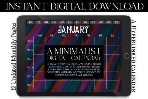 Majestic Digital Monthly Calendar Print Templates
