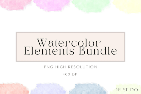 Pastel Watercolor Shapes ClipArt for Local Crafts Branding