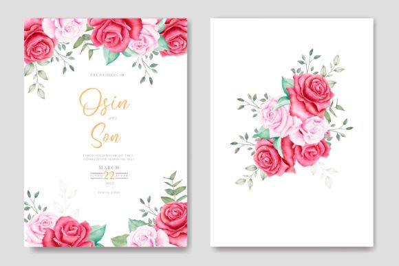 Save the Date Flower Roses Print Templates Review