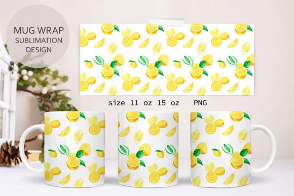 Tropical Lemon Mug Design for Fresh Brand Visuals