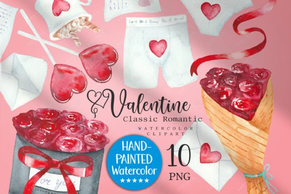 Valentine's Day Clipart Classic Red for Crafts & Handmade Business