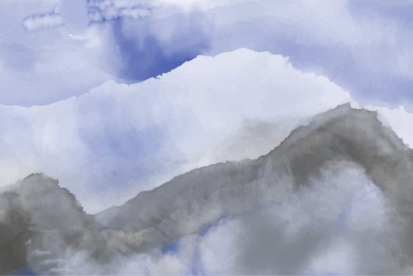 Watercolor Black Mountain Hill Wallpaper for Backgrounds