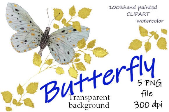Watercolor Clipart Butterfly Png for Patterns & Sales
