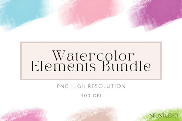Watercolor Graphics Clipart Bundle for Crafts Branding